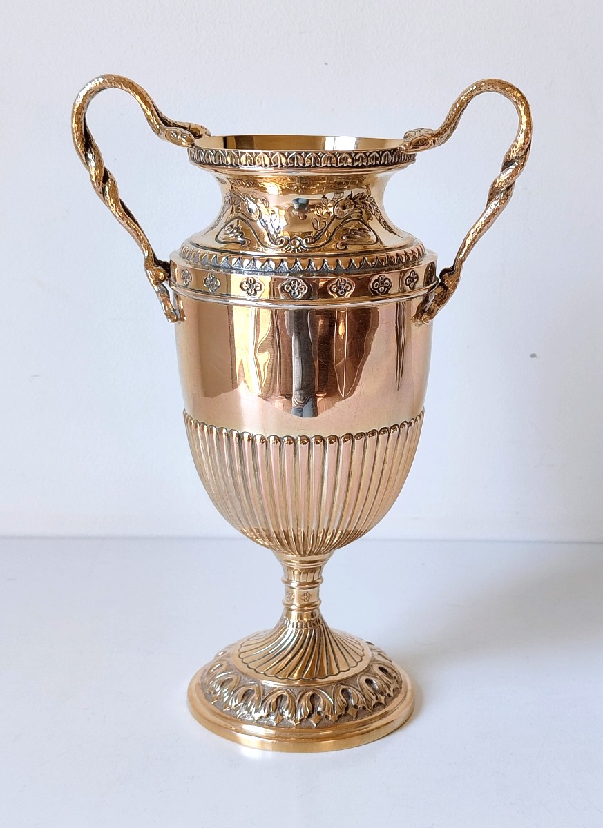 Vase en argent massif vermeil -photo-2