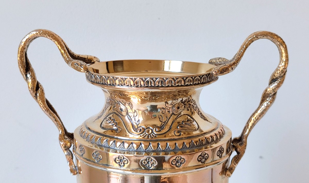 Vase en argent massif vermeil -photo-1