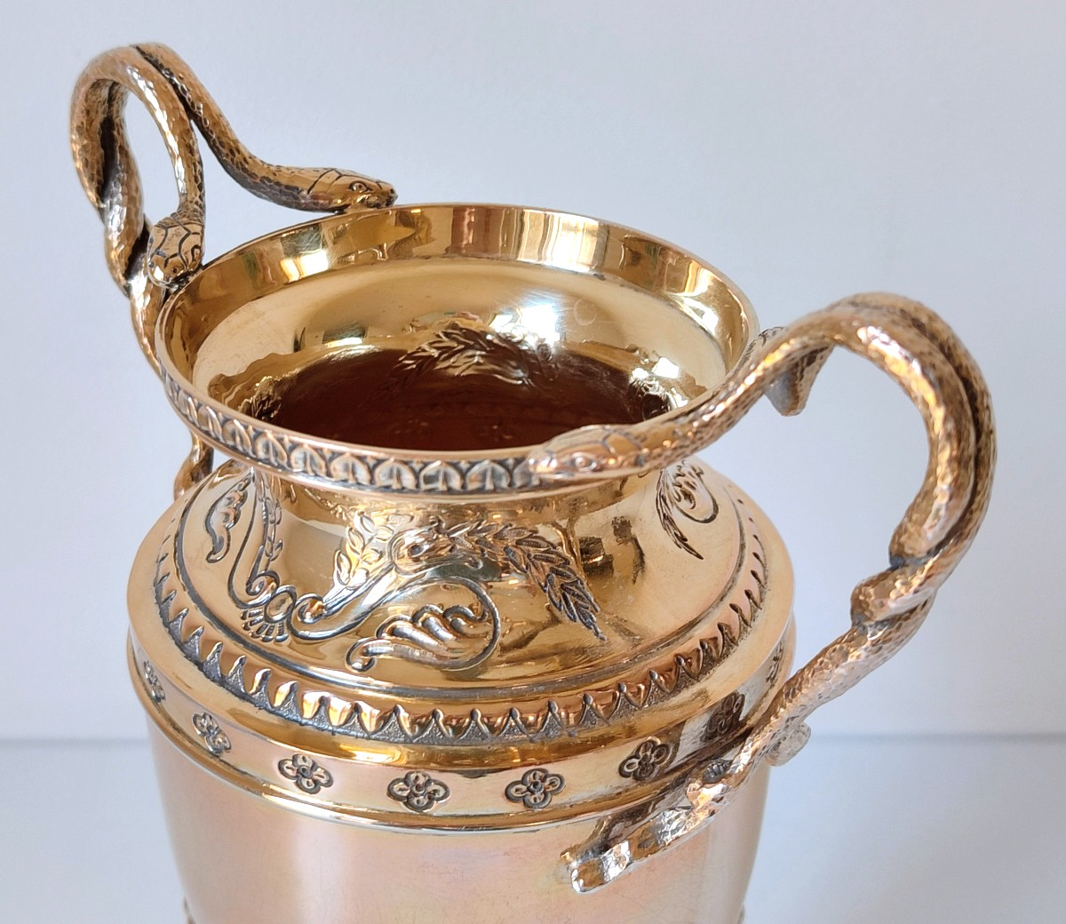 Vase en argent massif vermeil -photo-2