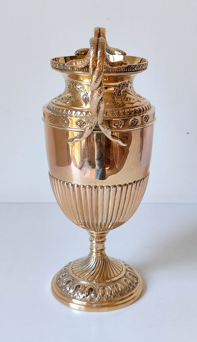 Vase en argent massif vermeil -photo-4