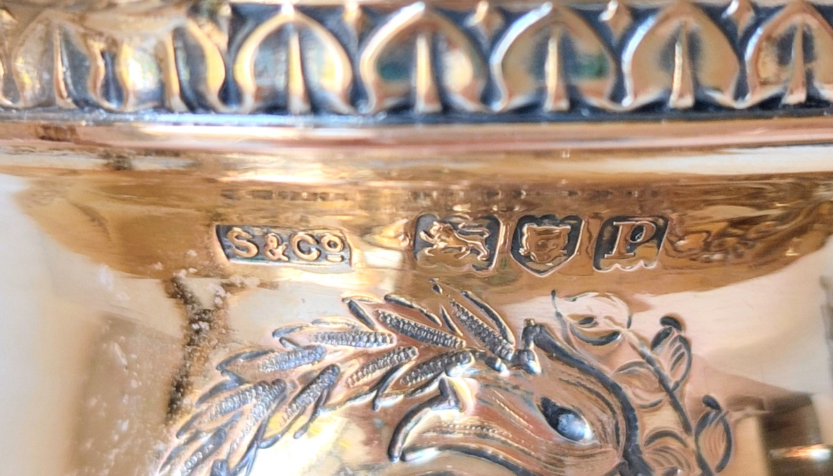 Vase en argent massif vermeil -photo-5