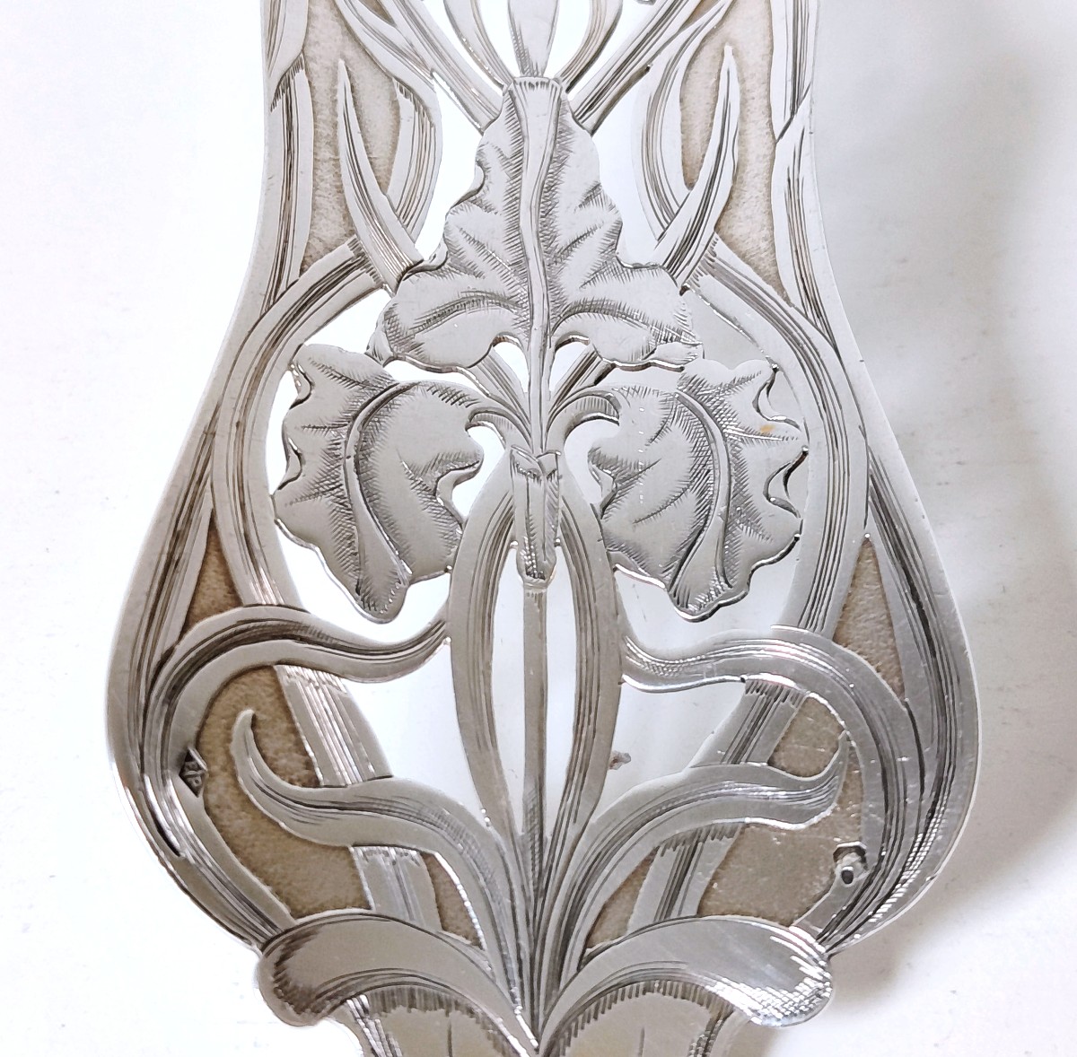 Pelle à tarte art nouveau en argent massif Puiforcat -photo-3