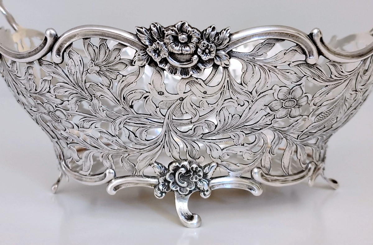 Corbeille ajourée en argent massif -photo-2