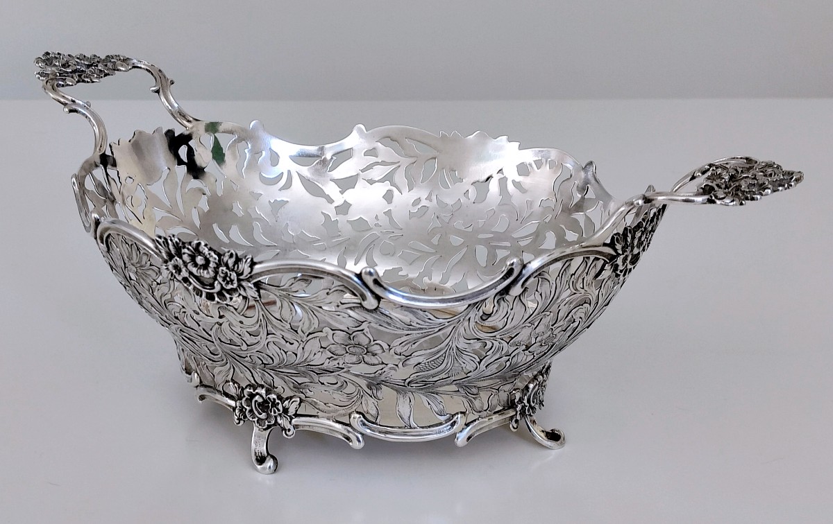 Corbeille ajourée en argent massif -photo-3