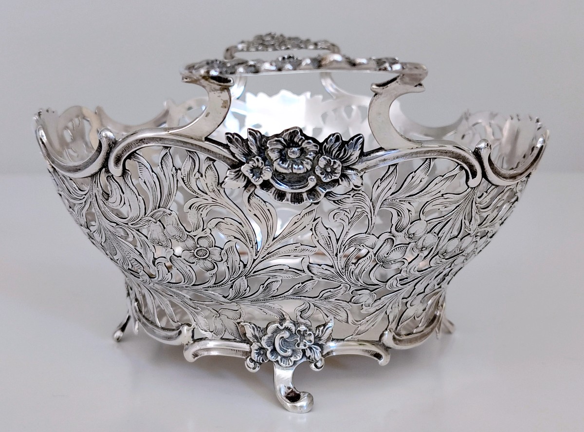 Corbeille ajourée en argent massif -photo-4