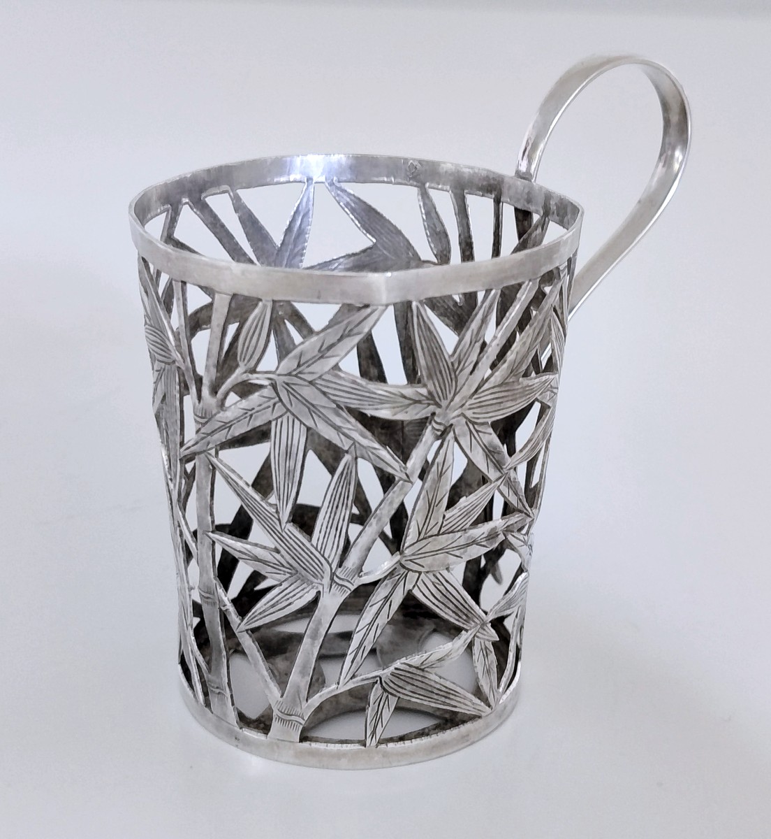 Deux supports de verre en argent massif chinois-photo-2