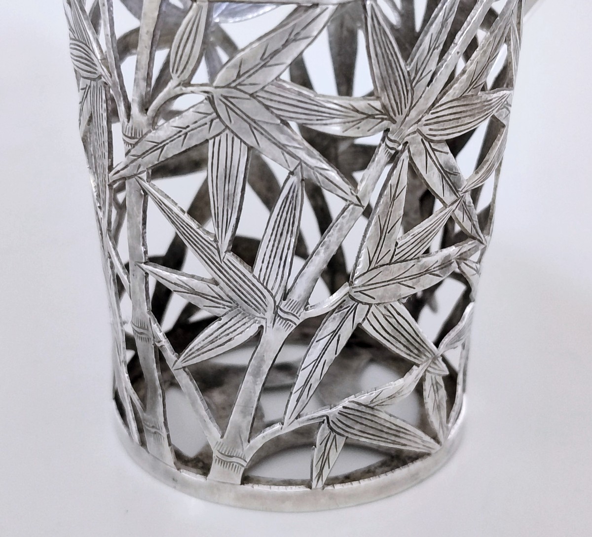 Deux supports de verre en argent massif chinois-photo-4