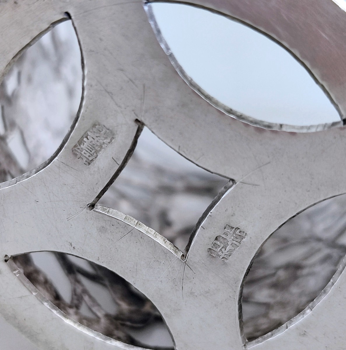 Deux supports de verre en argent massif chinois-photo-5