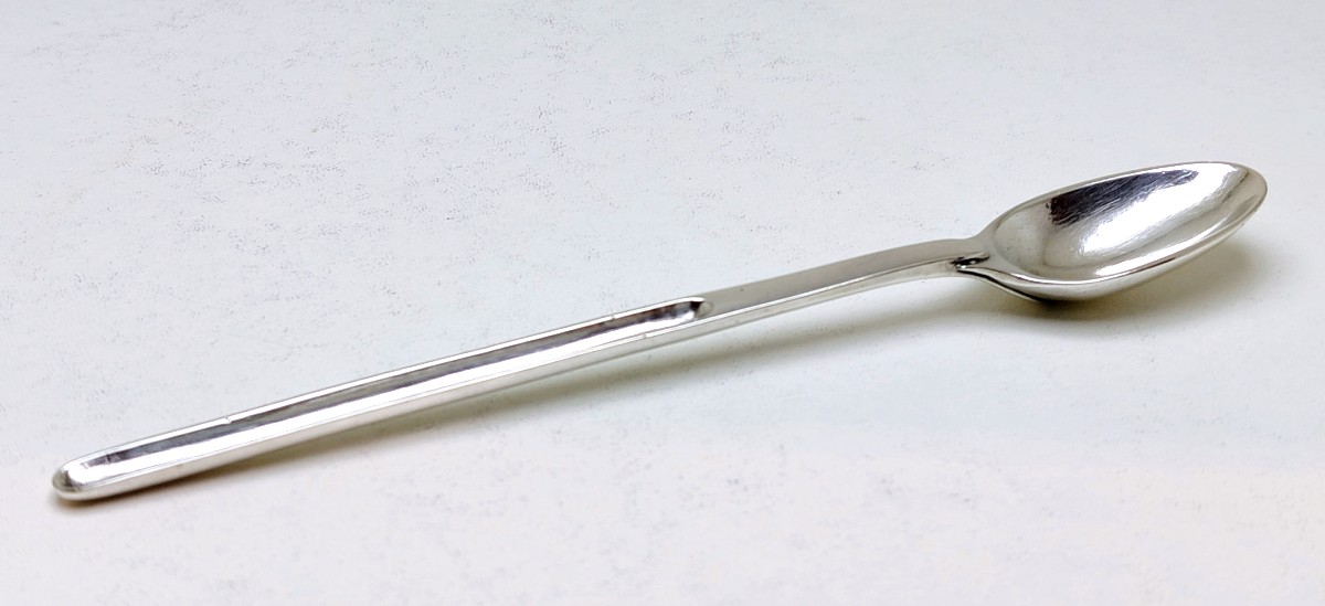 18th Century Solid Silver Marrow Spoon -photo-2