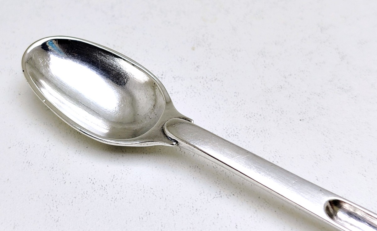 18th Century Solid Silver Marrow Spoon -photo-4