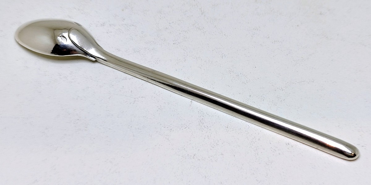 18th Century Solid Silver Marrow Spoon -photo-1
