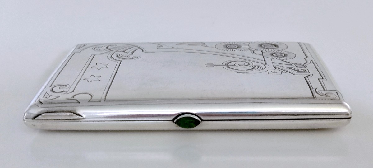 Boîte art nouveau en argent massif Russie -photo-4