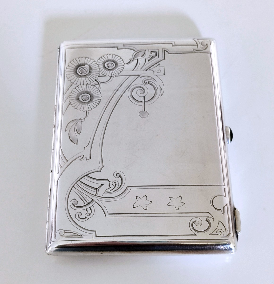 Boîte art nouveau en argent massif Russie -photo-2