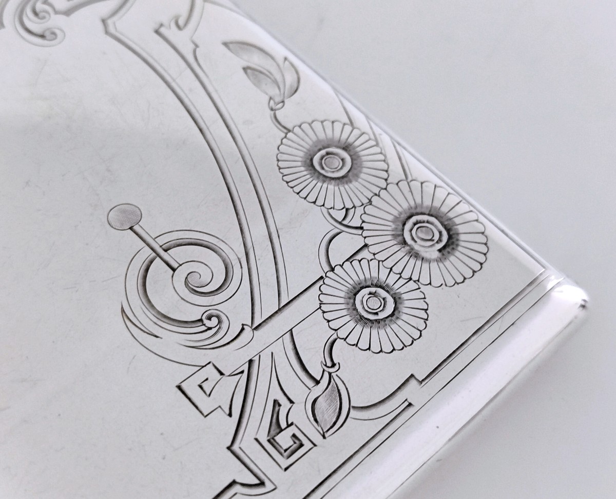 Boîte art nouveau en argent massif Russie -photo-3