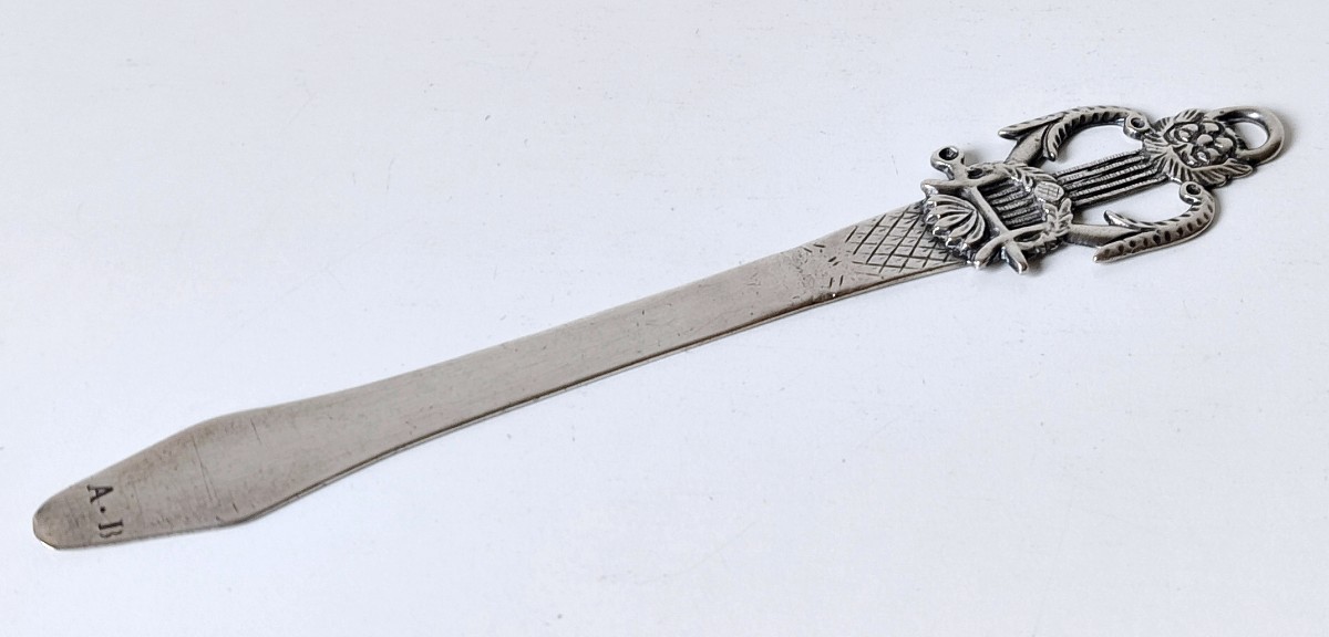 Ouvre lettre en argent massif 18ème -photo-3