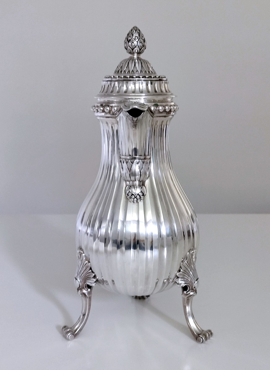 Cafetière en argent massif Mons 1783-photo-2