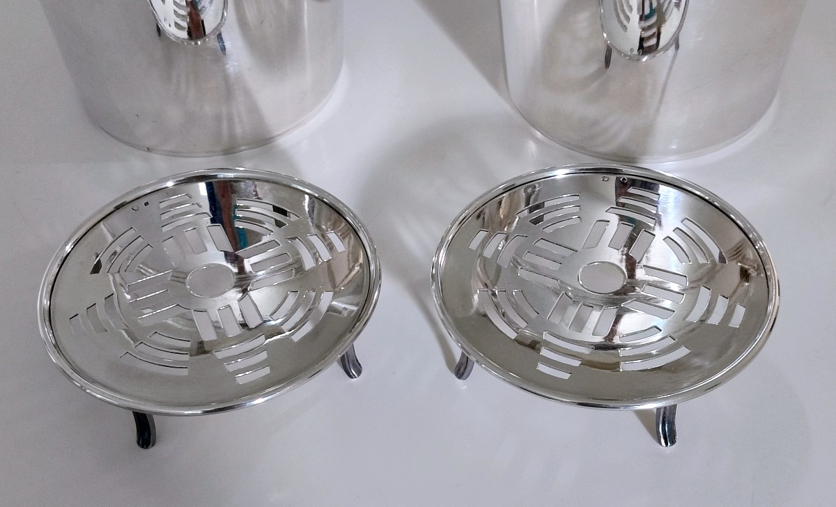A Pair Of Solid Silver Art Deco Ice Buckets -photo-5