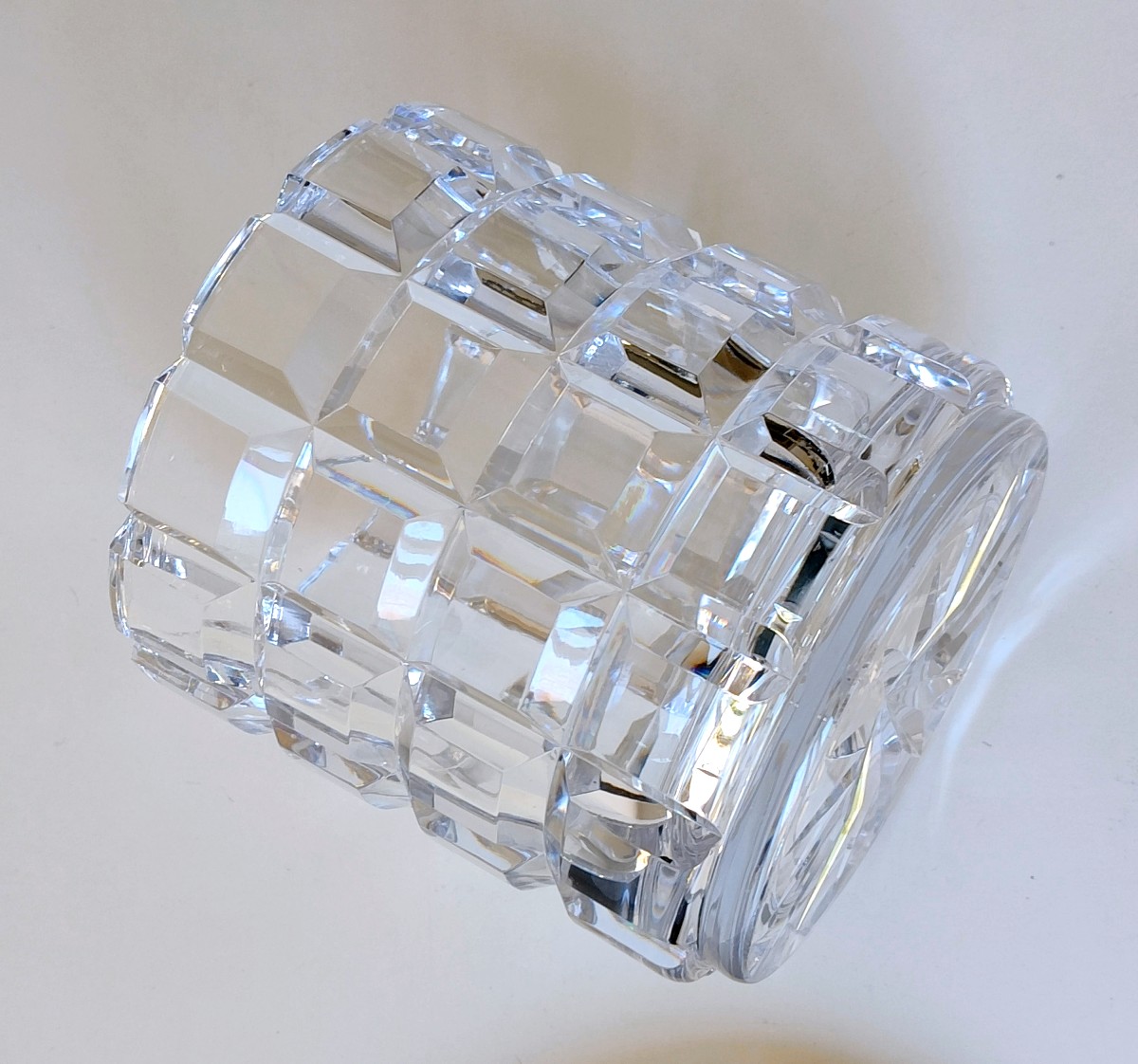 Bonbonnière art deco en cristal, argent massif et verre-photo-5