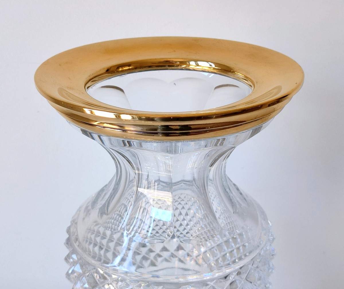 Vase en cristal et argent massif vermeil -photo-4