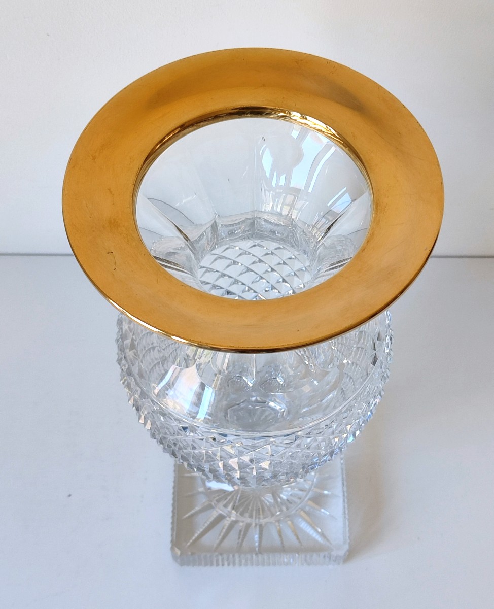 Vase en cristal et argent massif vermeil -photo-1
