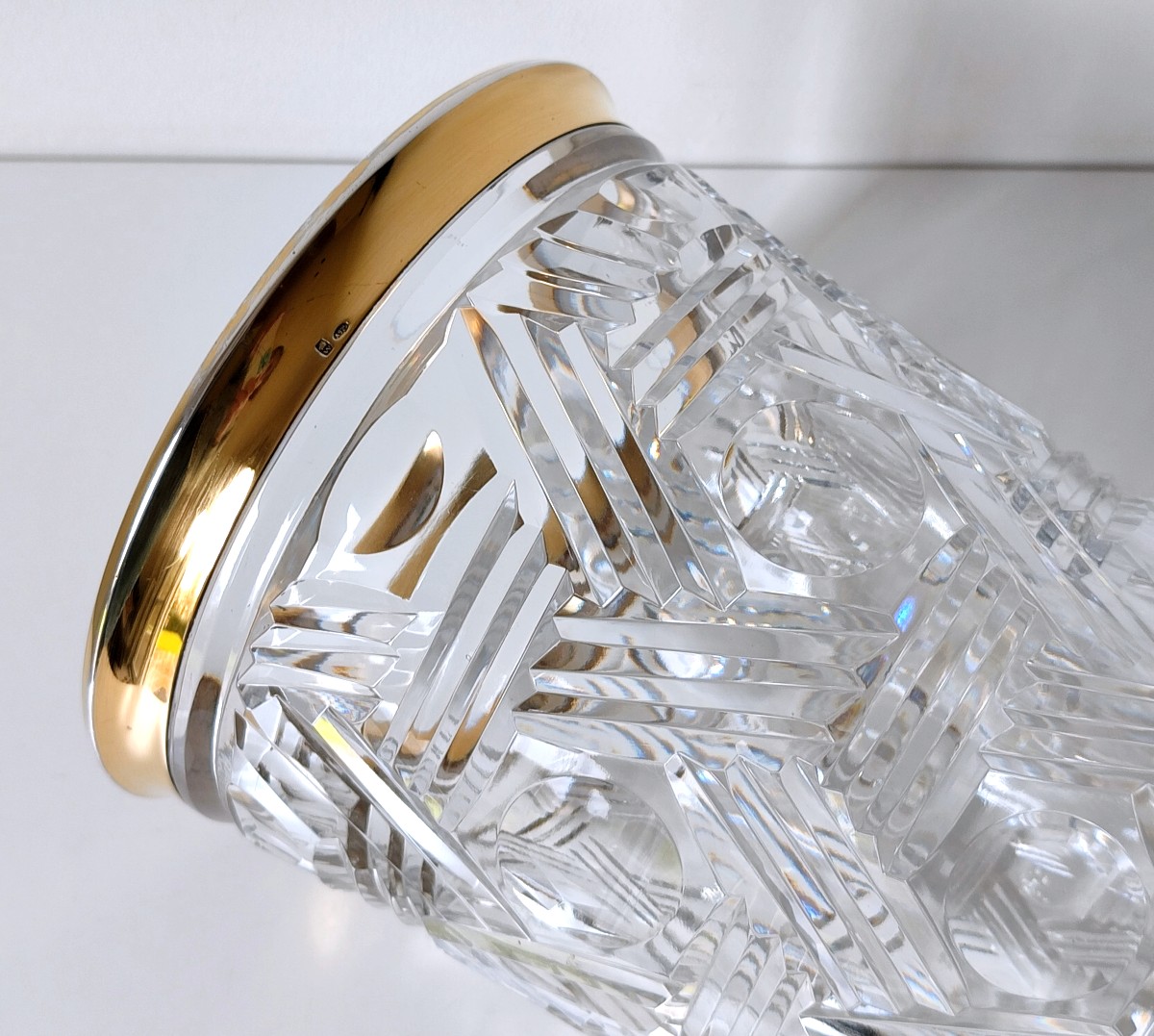 Vase en cristal et argent massif -photo-2