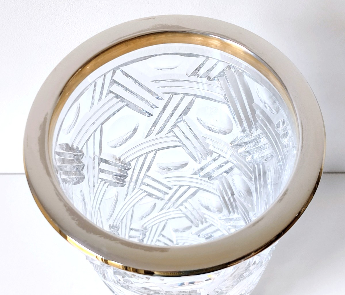 Vase en cristal et argent massif -photo-4