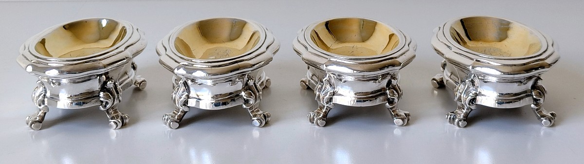Quatre salières en argent massif Bruxelles 1734-1737 -photo-3