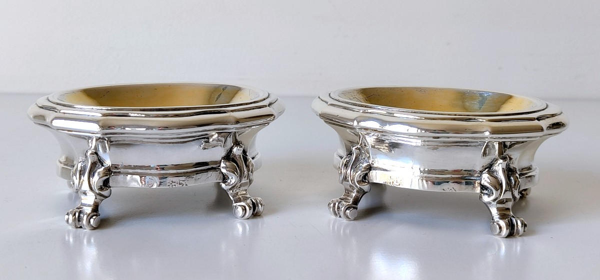 Quatre salières en argent massif Bruxelles 1734-1737 -photo-1