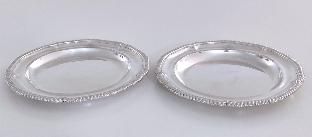 Six assiettes en argent massif avec les armoiries du Grand-Duché Mecklenbourg-Schwerin -photo-4