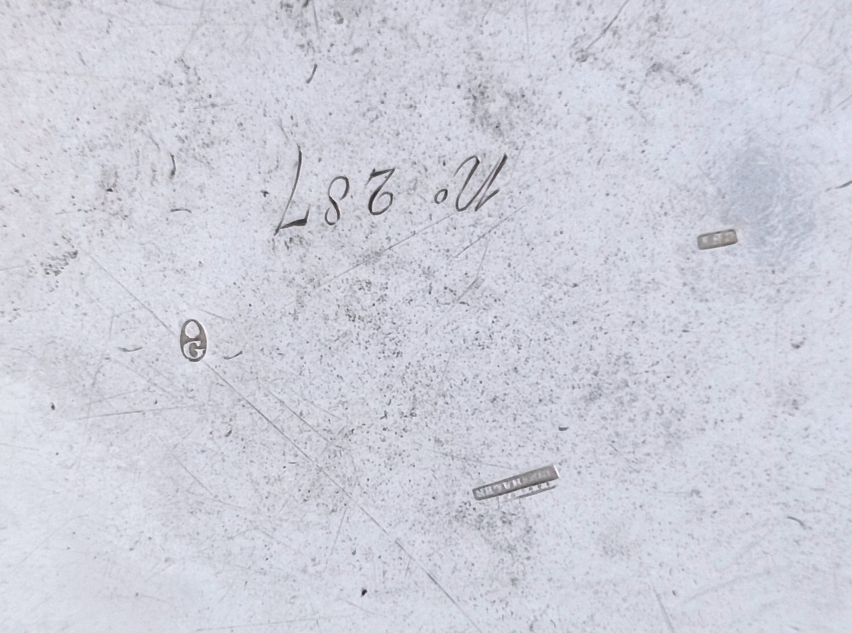 Six assiettes en argent massif avec les armoiries du Grand-Duché Mecklenbourg-Schwerin -photo-7