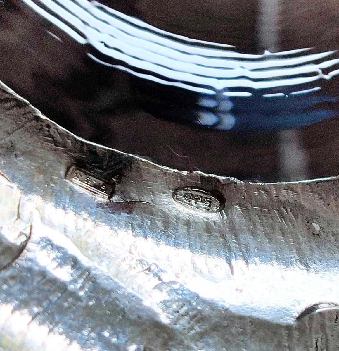 Aiguière en forme de canard  en verre et argent massif emaillée -photo-5