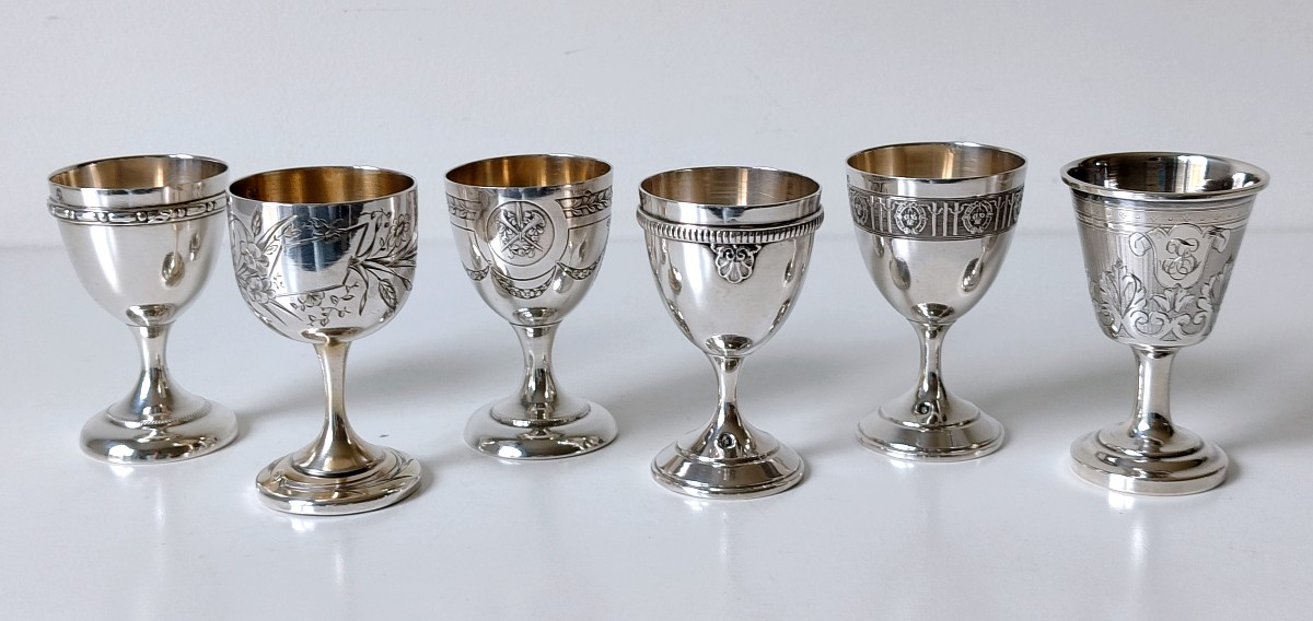 Six coquetiers en argent massif -photo-2