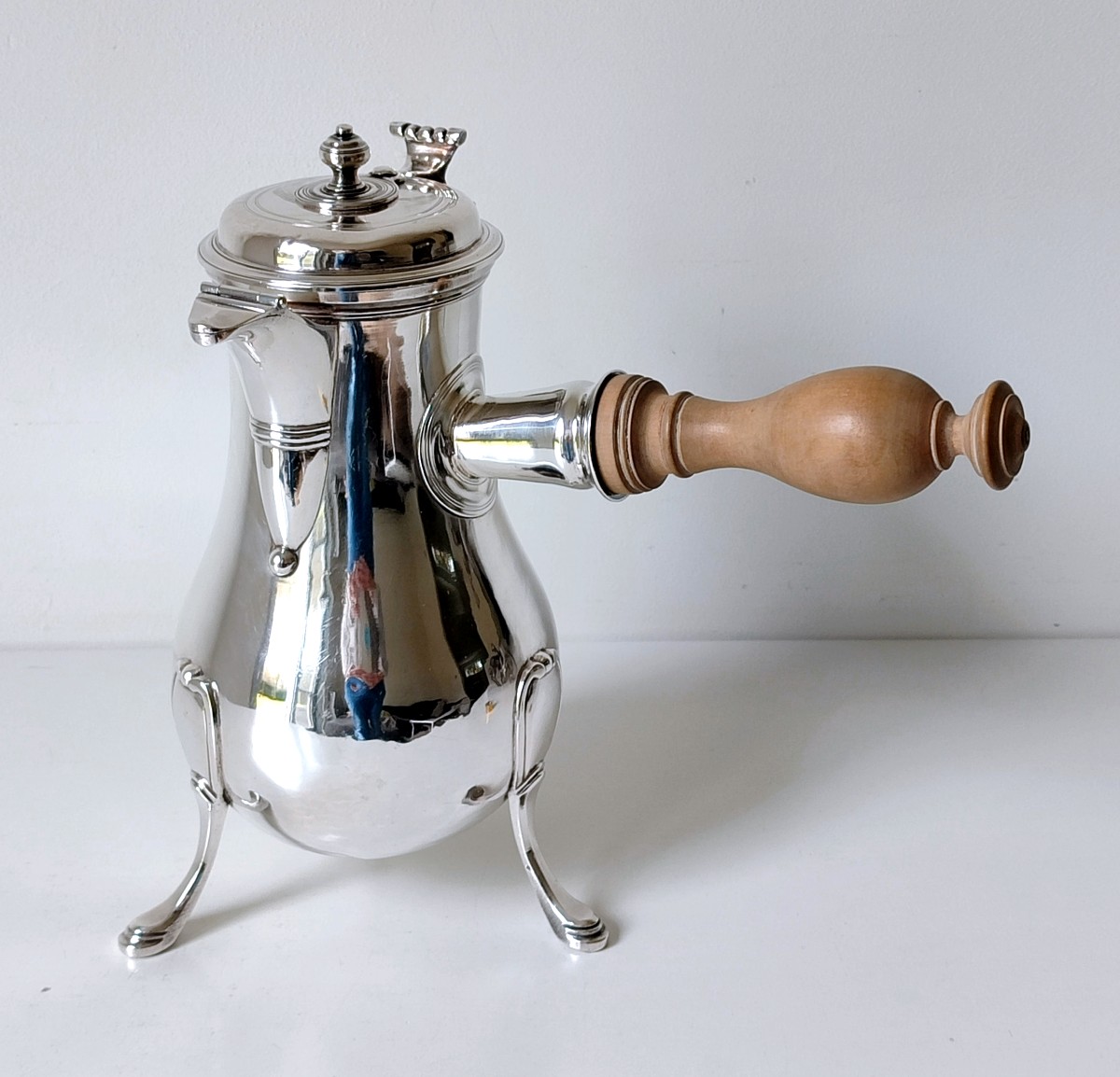Solid Silver Chocolate Pot, Paris 1769-photo-3