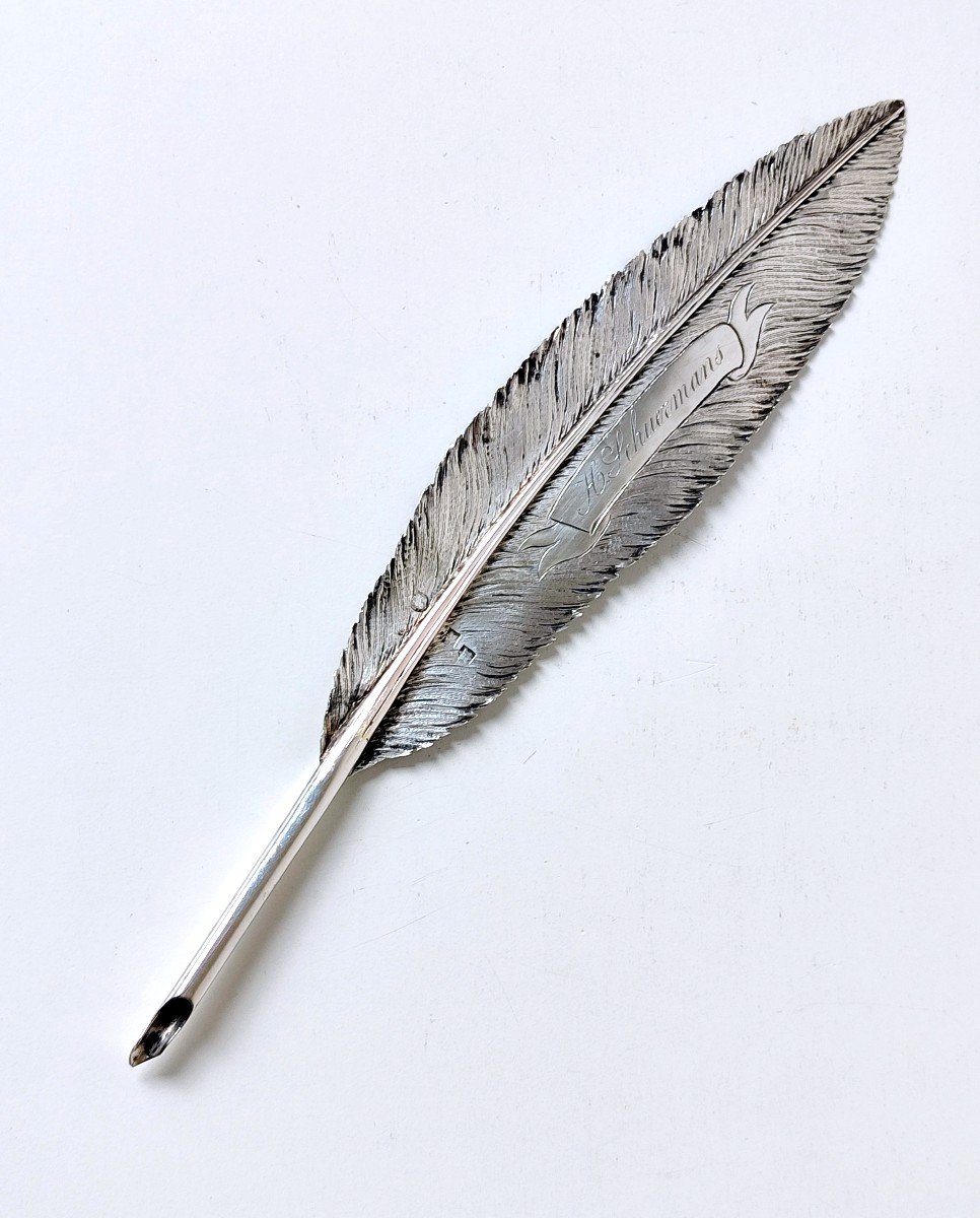 Solid Silver Pen Holder, Brussels 1831-1868 -photo-3