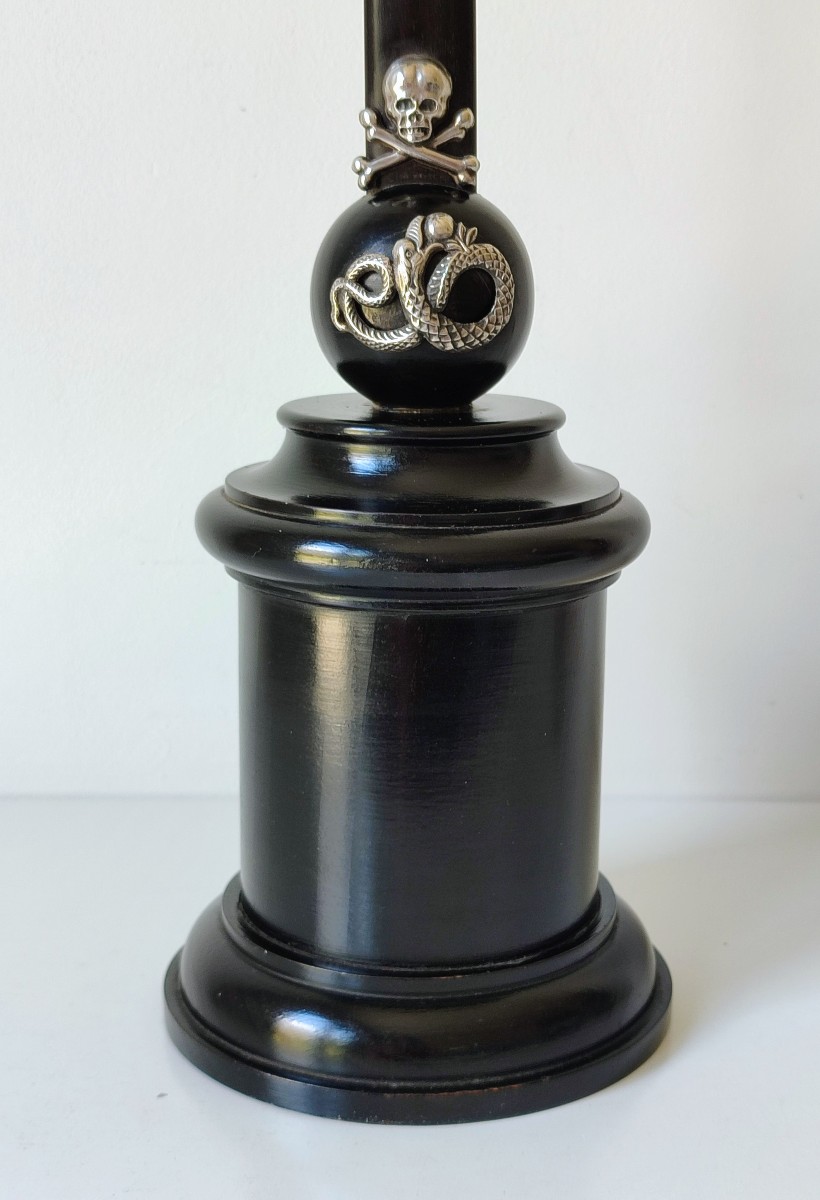 Crucifix In Solid Silver And Wood Ghent 1840-photo-2