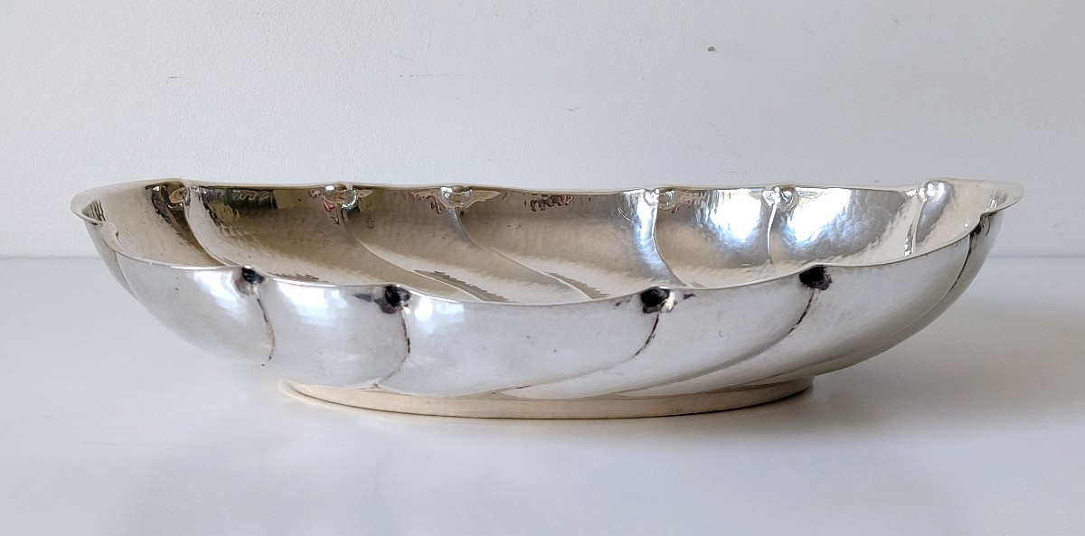 Corbeille en argent massif martelé -photo-3