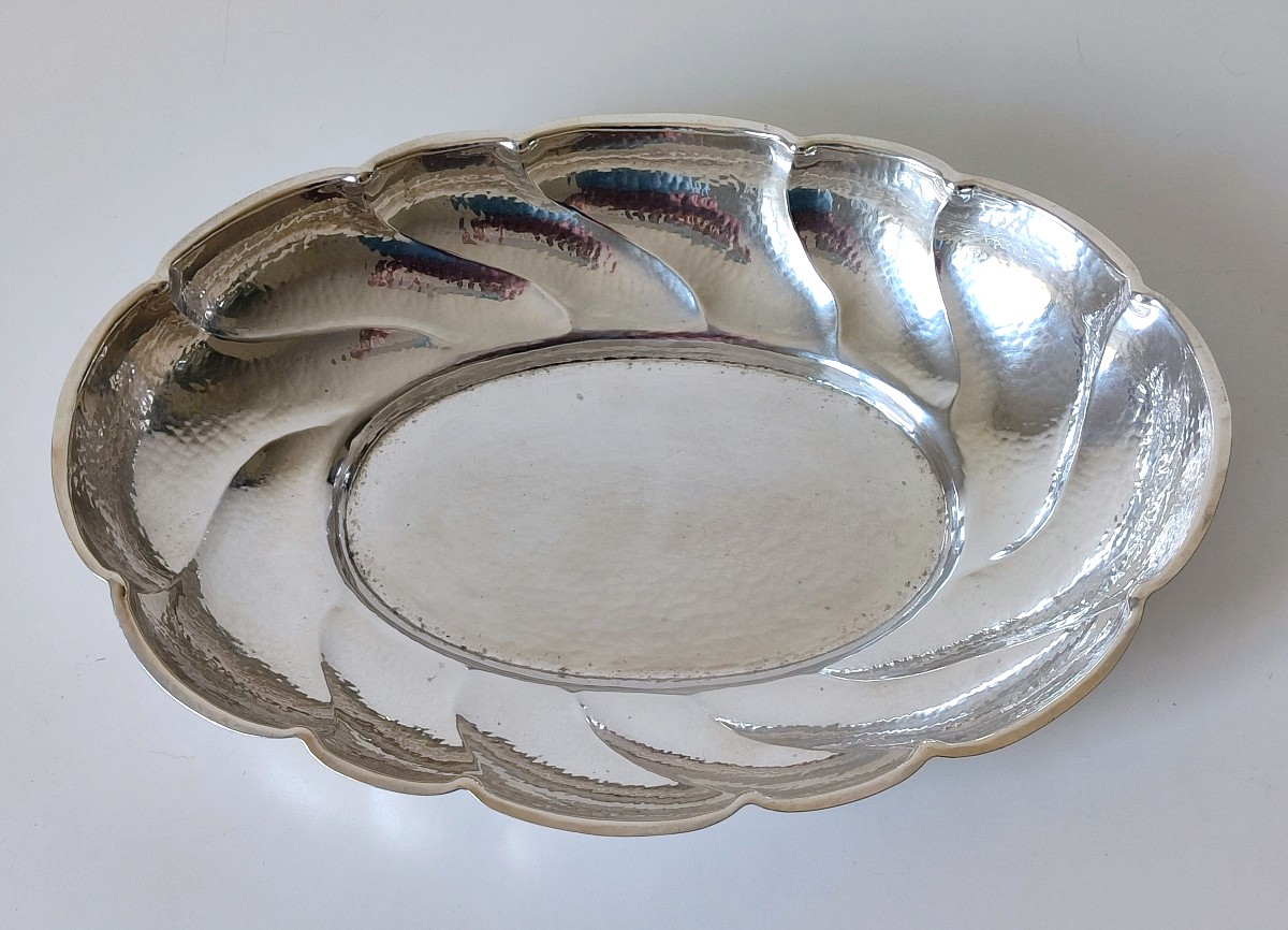 Corbeille en argent massif martelé -photo-4