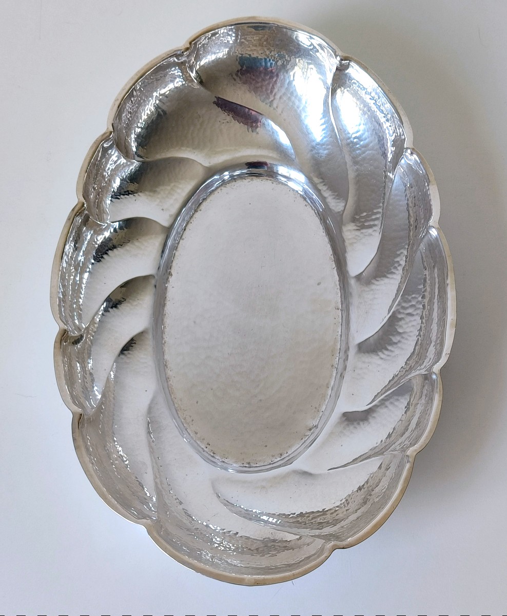 Corbeille en argent massif martelé -photo-2