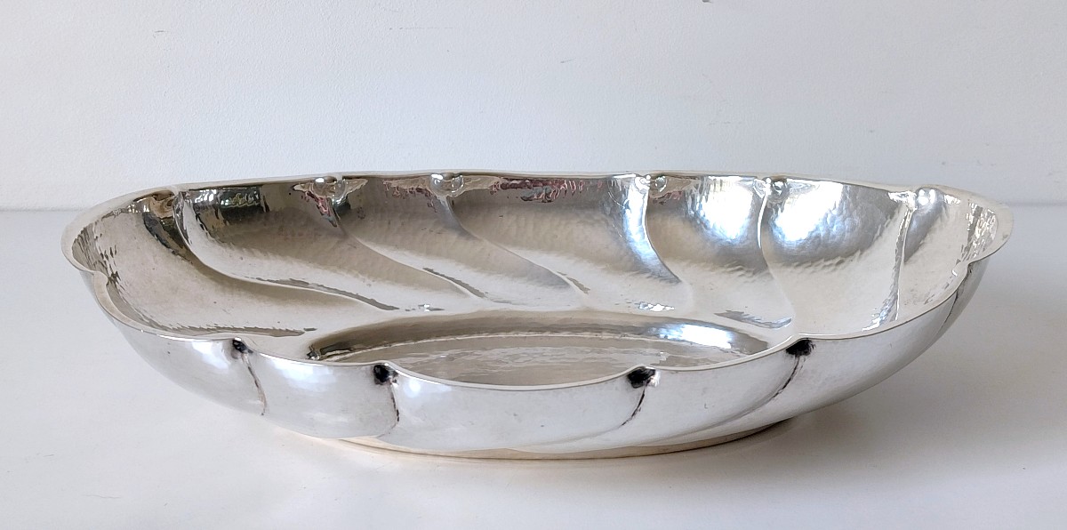 Corbeille en argent massif martelé -photo-1