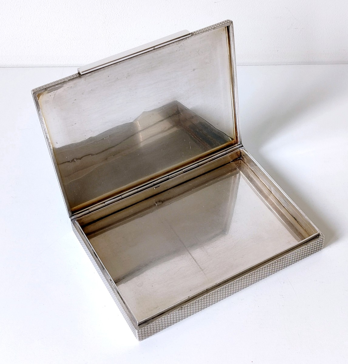 Boîte à cigares art deco en argent massif -photo-6