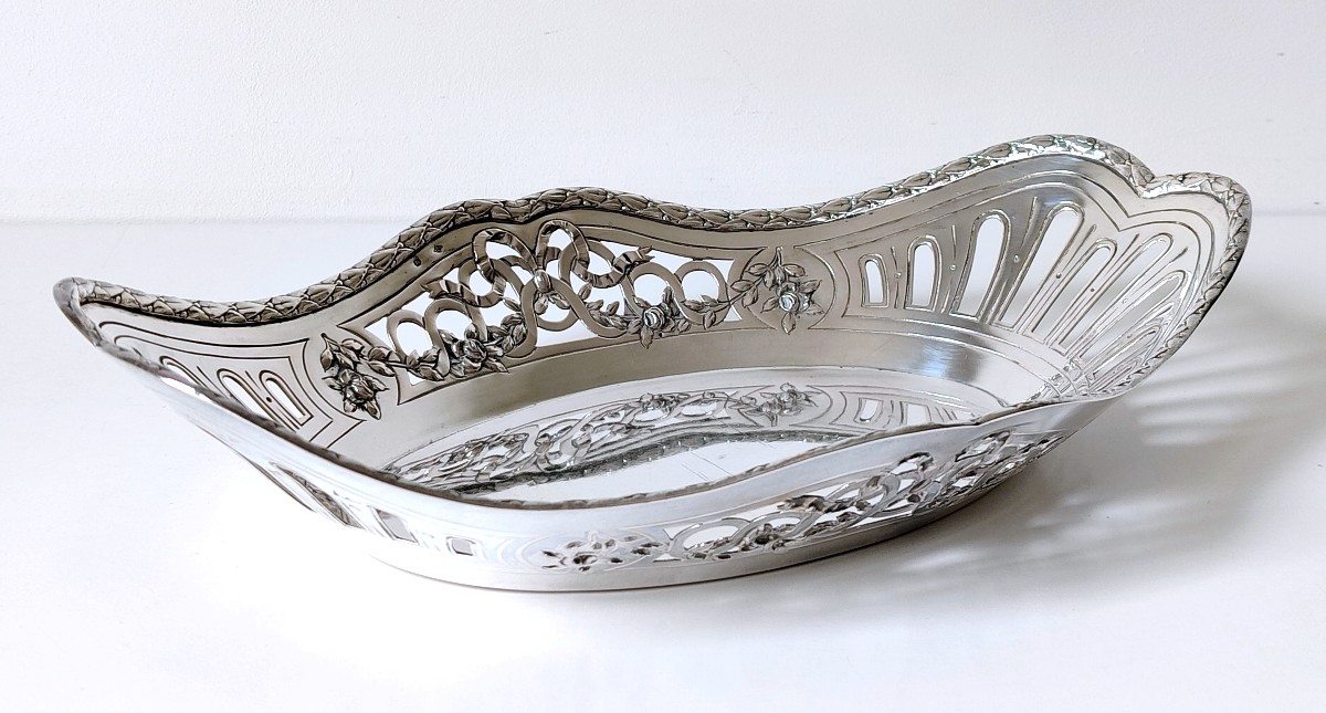 Openwork Basket In Sterling Silver-photo-4