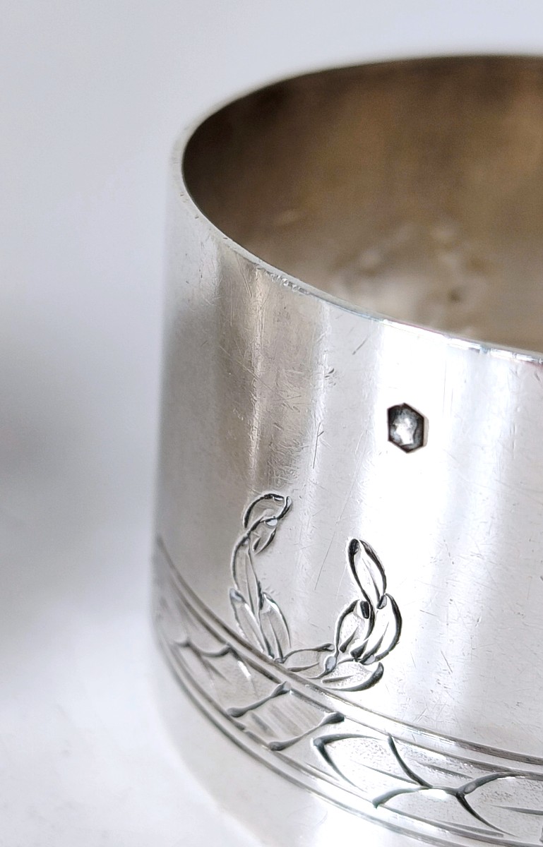 Un couple de ronds de serviette en argent massif Puiforcat -photo-4
