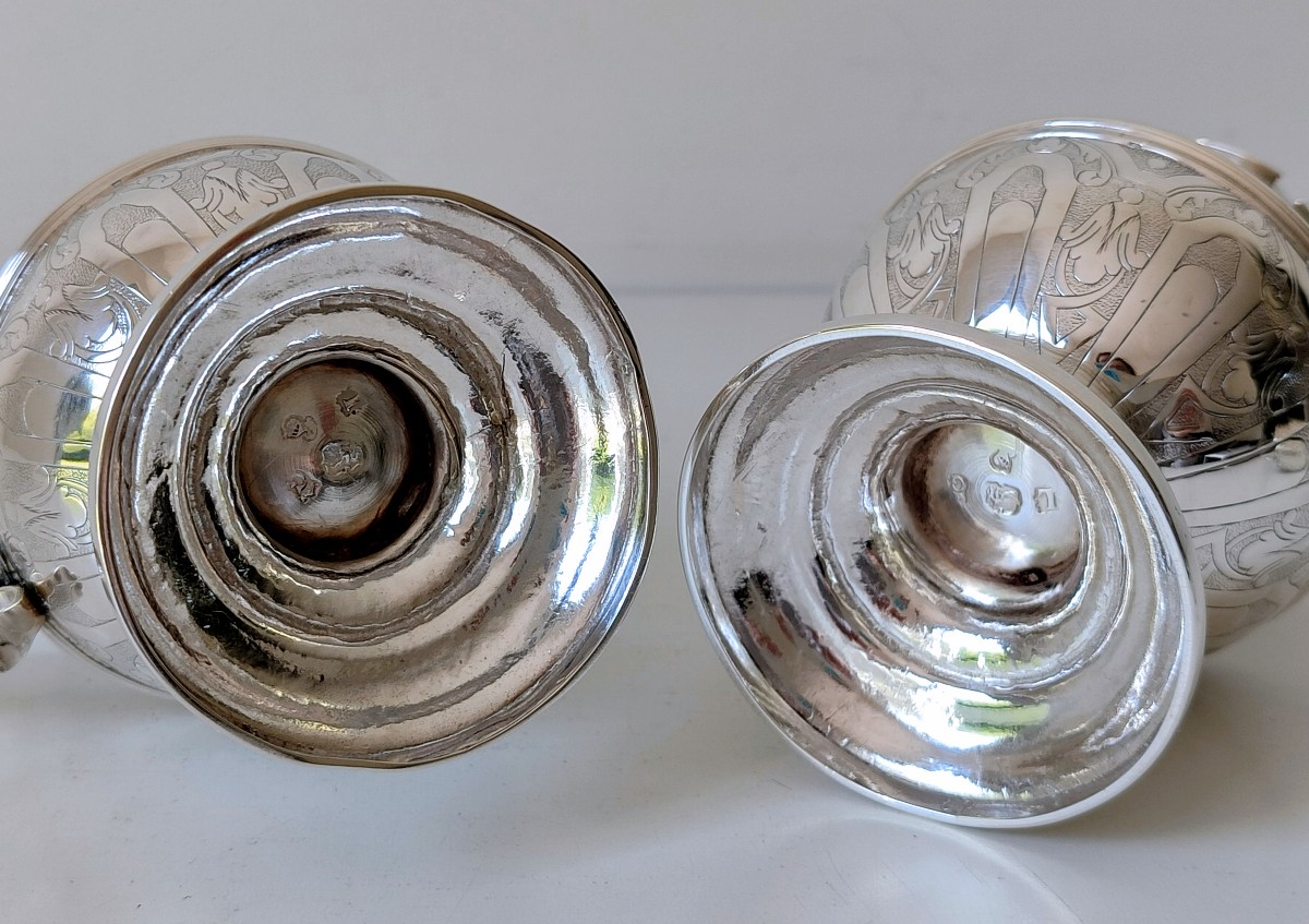 Sterling Silver Mustard Pot And Saupoudreuse Ghent 1719-1722 Jacobus Bruno Van Hoorebeke-photo-6