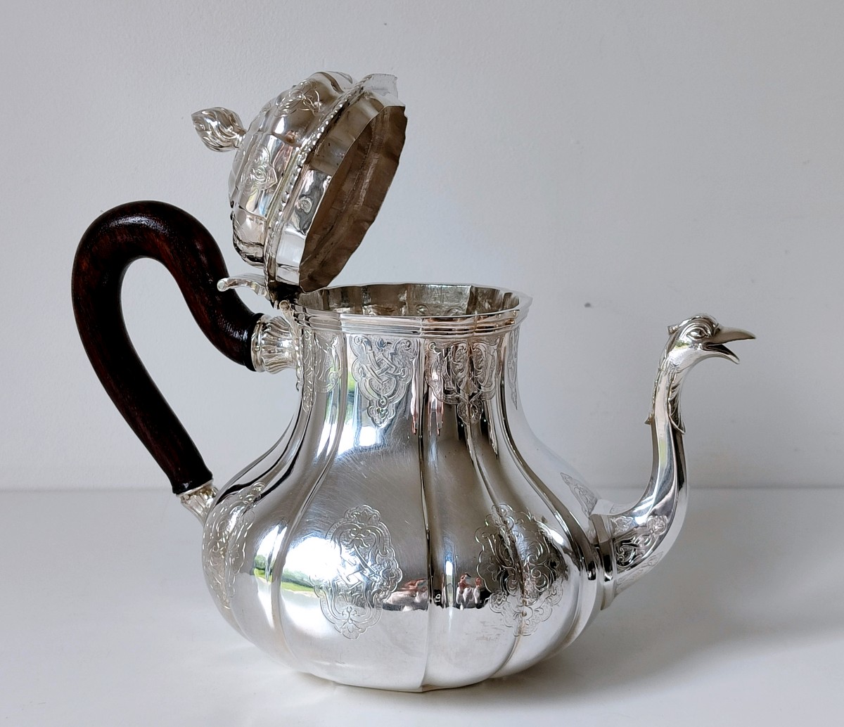 Théière en argent massif Bruxelles 1831-1868 -photo-2