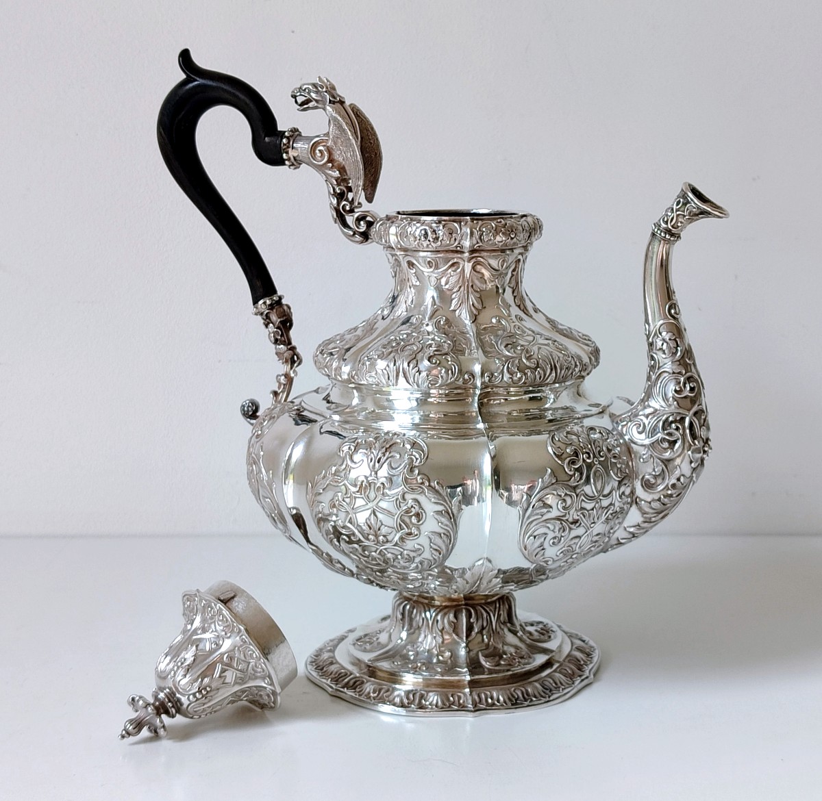 Théière en argent massif Bruxelles 1831-1868 Philippe Joseph Allard -photo-1