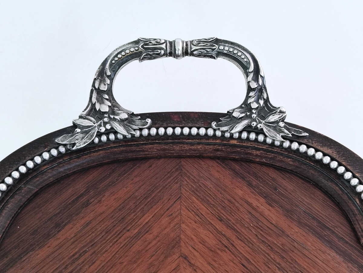 Solid Silver And Wood Serving Tray-photo-1