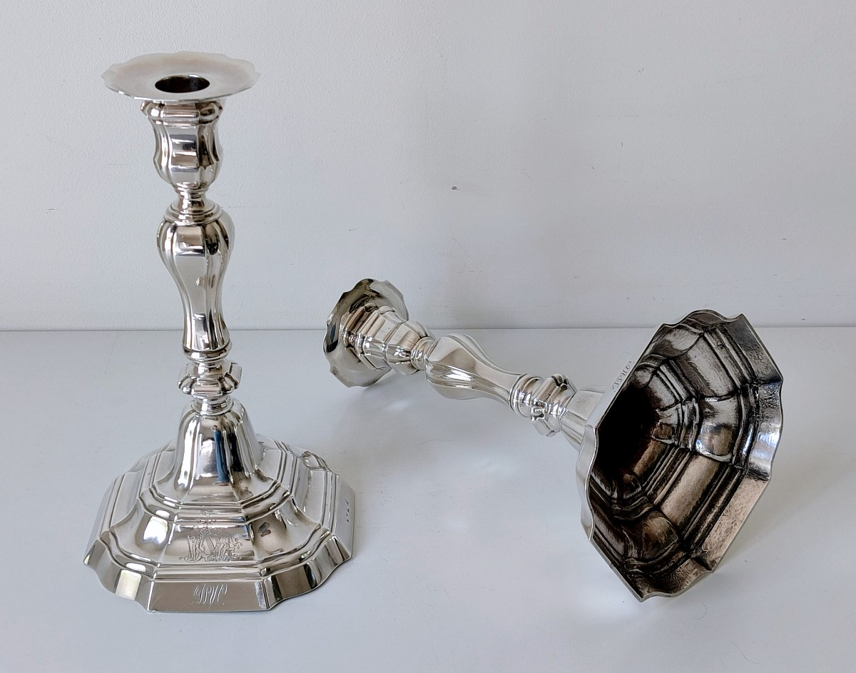 A Pair Of Silver Candlesticks Bruges 1774-photo-2
