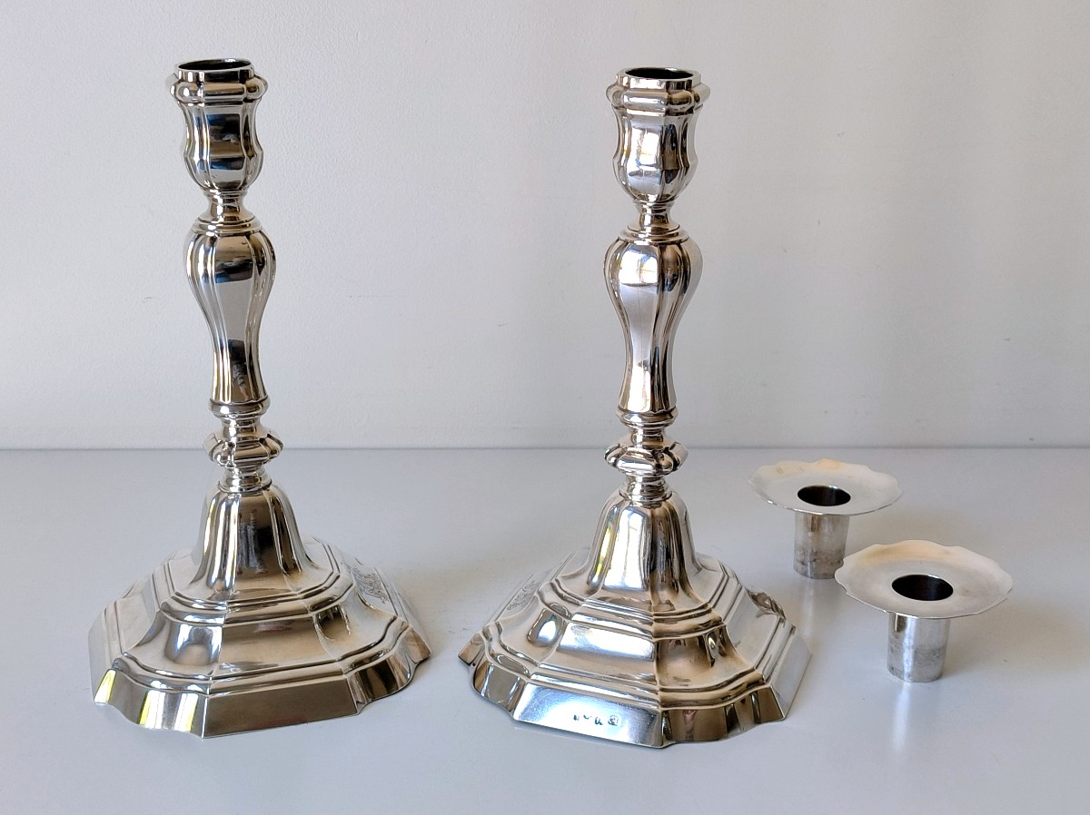 A Pair Of Silver Candlesticks Bruges 1774-photo-4