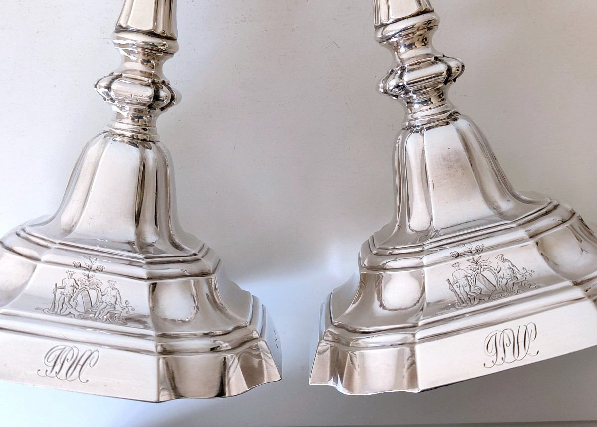 A Pair Of Silver Candlesticks Bruges 1774-photo-1