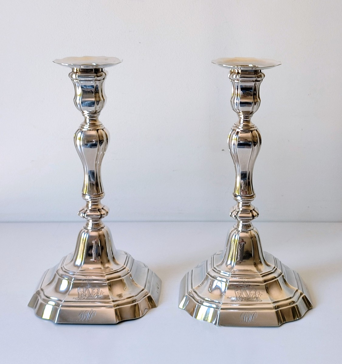 A Pair Of Silver Candlesticks Bruges 1774